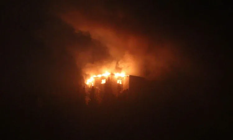 The Eagle's Nest was still on fire early on Saturday