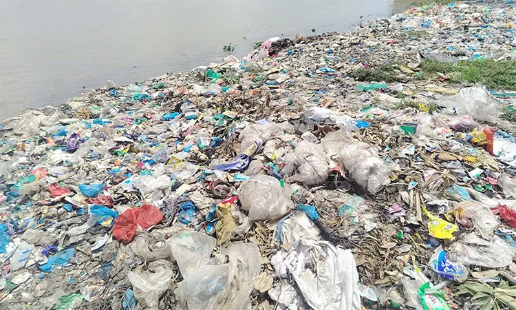 Piles of household refuse, plastic bottles, polythene, and market waste have accumulated near key points, including the Meghna Oil Depot in Jhalokathi town and Kolbari in Nalchity.